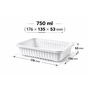 Univerzál tál - 750 ml fehér