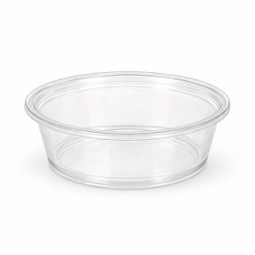 Műanyag víztiszta - kerek szószos tál - 70 ml (62x35 mm)