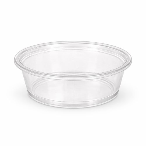 Műanyag víztiszta - kerek szószos tál - 70 ml (62x35 mm)