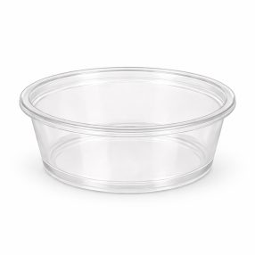 Műanyag víztiszta - kerek szószos tál - 90 ml (74x30 mm)