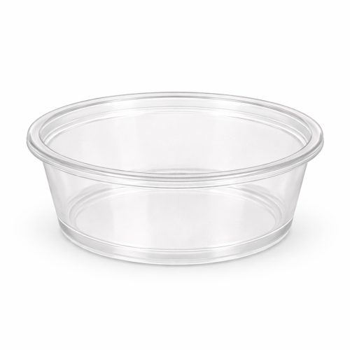 Műanyag víztiszta - kerek szószos tál - 90 ml (74x30 mm)