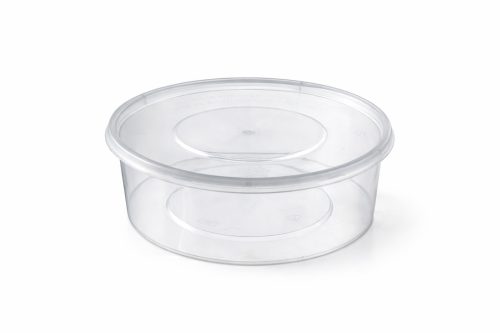 Műanyag víztiszta - kerek - 370 ml (120x50 mm)