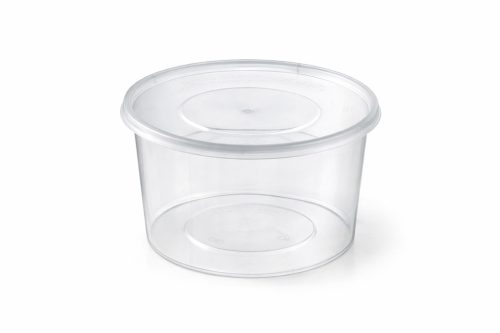 Műanyag víztiszta - kerek - 500 ml (120x65 mm)
