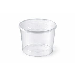 Műanyag víztiszta - kerek - 300 ml (120x40 mm)
