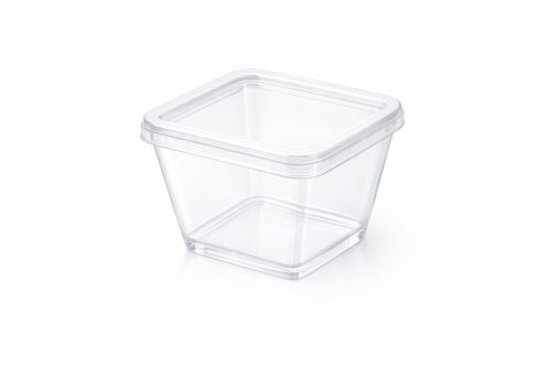 Desszeretes szögletes/Finger food tálka 110 ml - tető