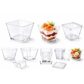 Desszeretes szögletes/Finger food tálka 200 ml