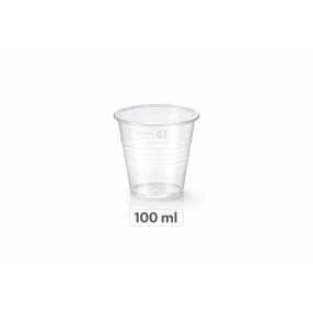Műanyag pohár - 100 ml - víztiszta