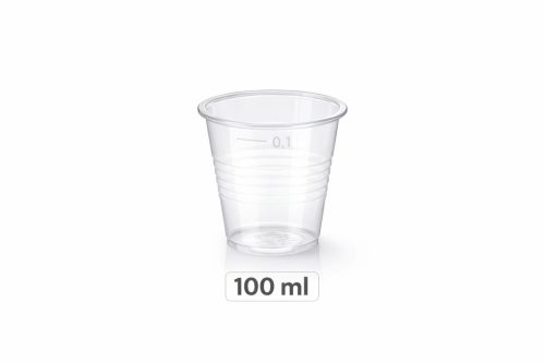 Műanyag pohár - 100 ml - víztiszta