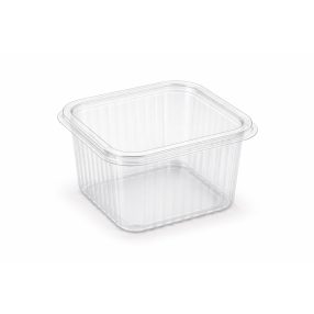Szögletes salátás doboz PET - 350 ml